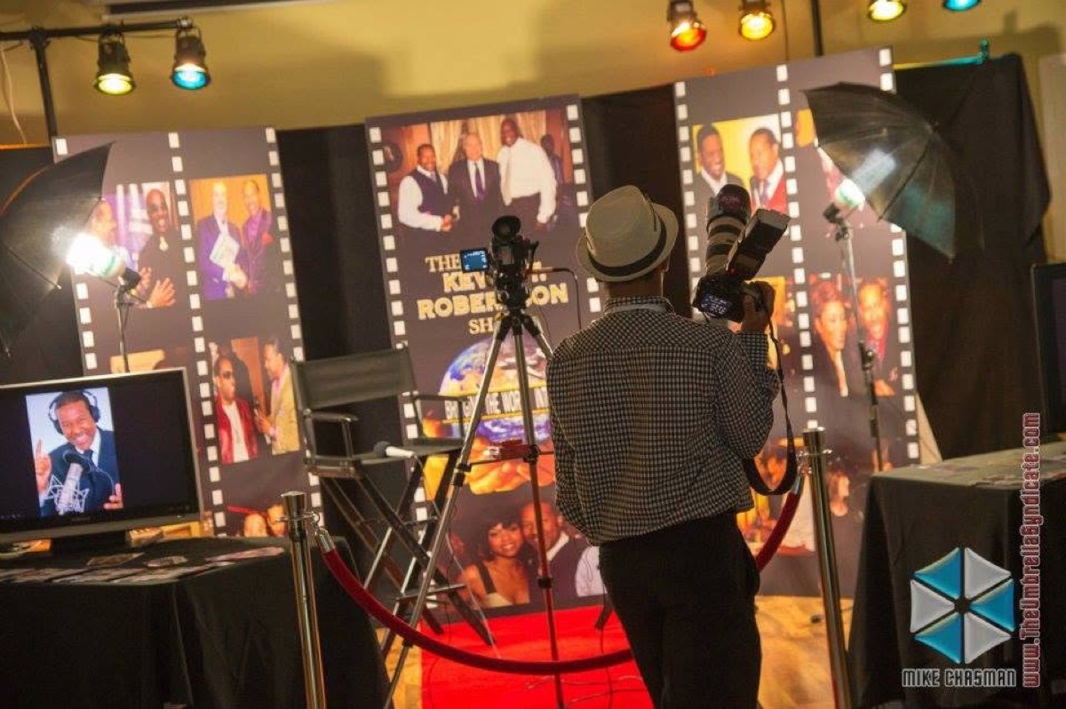 Kevin T. Robertson show set with celebrity presence and business style