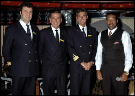 Kevin T. Robertson with Captain Carmelo Marino and Costa Cruises leaders