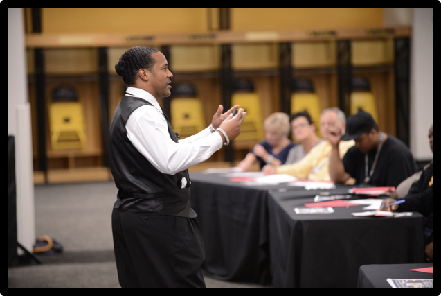 Kevin T. Robertson training staff at Heinz Field